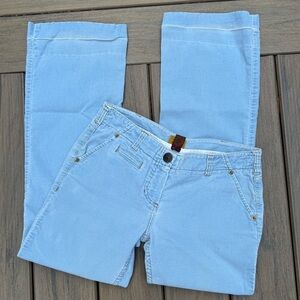 LOUIE VINTAGE Light Blue Corduroy Low-rise Bareback Flared Trouser Pants |Size 2
